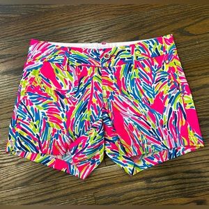 Lilly Pulitzer Callahan NWOT sz 2 Pink Palm Reader Shorts Rare